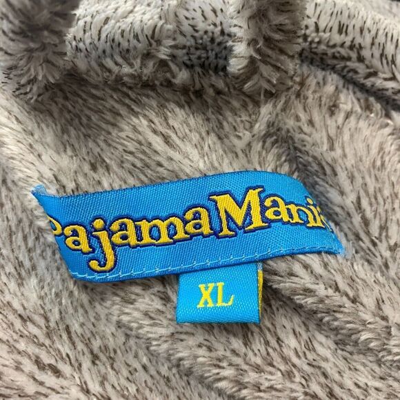 Pajamamania Sz XL Gray Fluffy Kimono Style Robe Bathrobe Belted Pockets - Picture 4 of 7